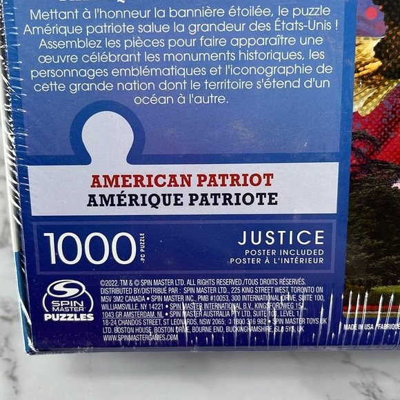 SPIN MASTER 1000 Pc American Patriot Puzzle New Sealed Box 19.25"x26.6" Made USA - Picture 2 of 7